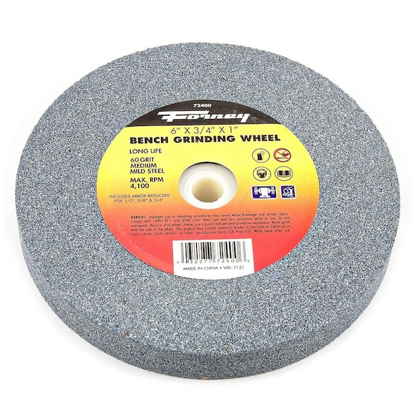 Forney Bench Grinding Wheel, 6 in x 3/4 in x 1 in 72400 - main
